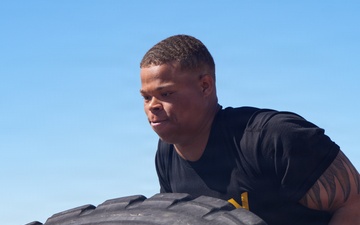 1st Armored Division Soldiers participate in the Strong Man Competition