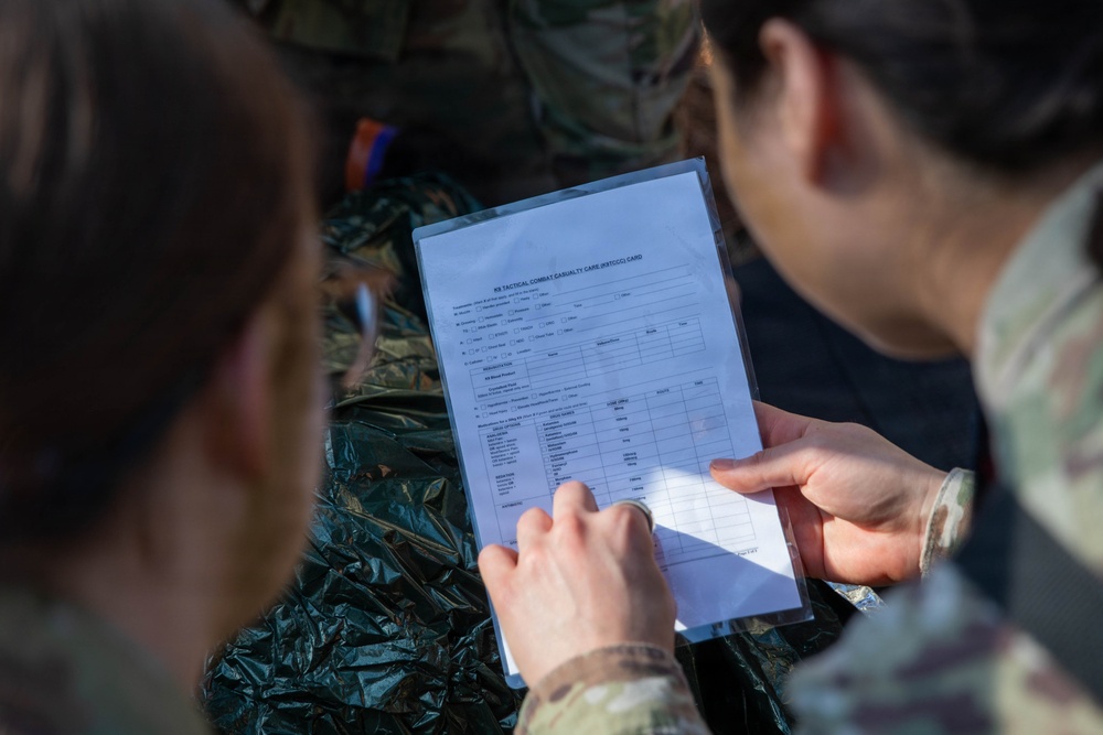 First Year Graduate Veterinary Education officers conduct tactical combat care training during Military Working Dog Week 2026