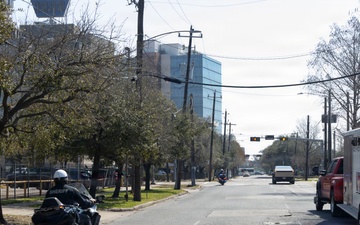 U.S. Marine Corps Mounted Color Guard participates in Rodeo Houston Parade