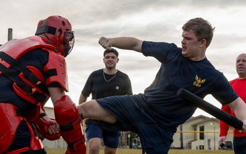 USS Emory S. Land (AS 39) Conducts Oleoresin Capsicum Qualification Course