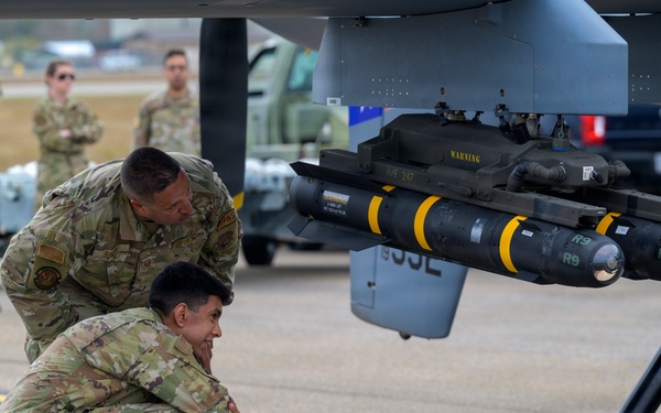 174th Attack Wing Airmen inspect AGM-114 Hellfire missiles during Sentry South 26-2