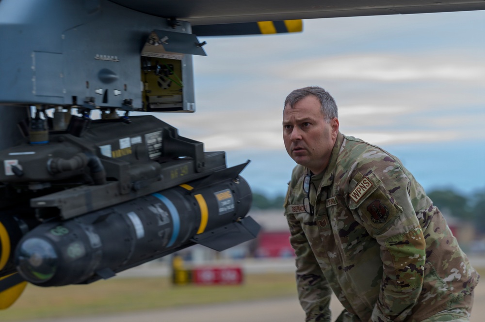 174th Attack Wing specialist inspects AGM-114 Hellfire during Sentry South 26-2