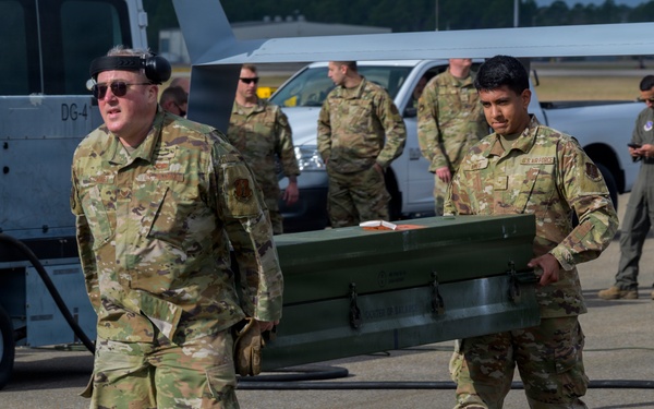 174th Attack Wing Airmen carry AGM-114 Hellfire during Sentry South 26-2
