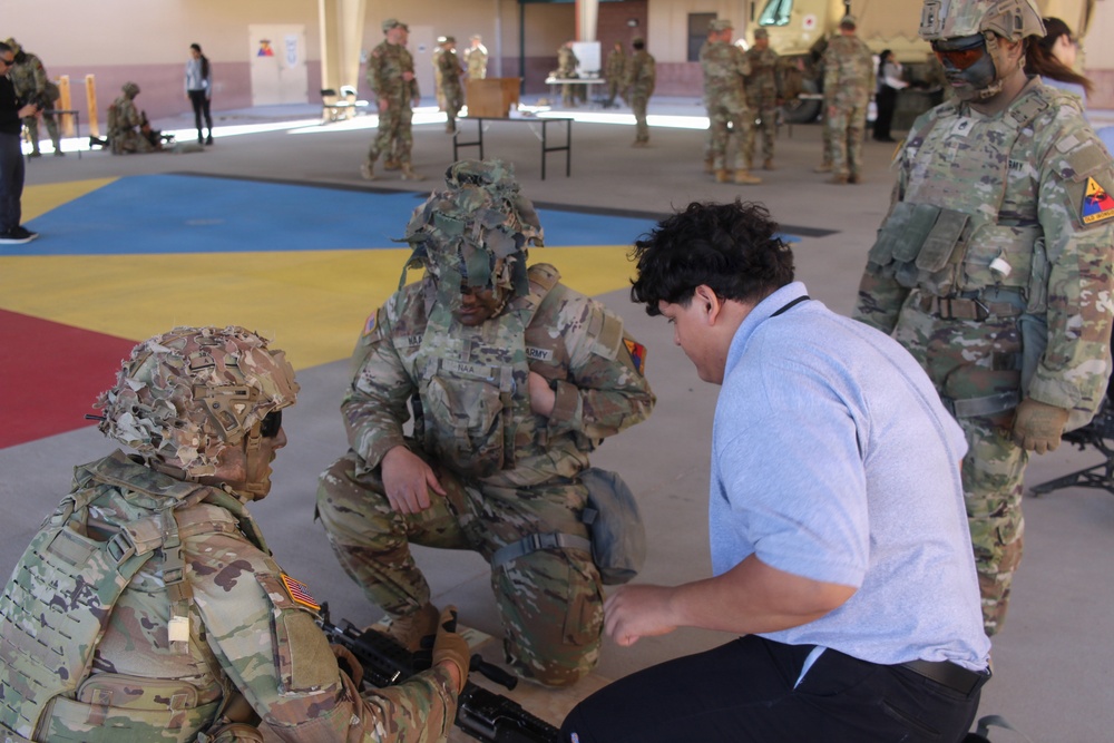 Student receiving hands-on training.