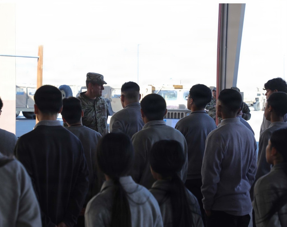 Col. Latham welcomes students for Partners in Education event