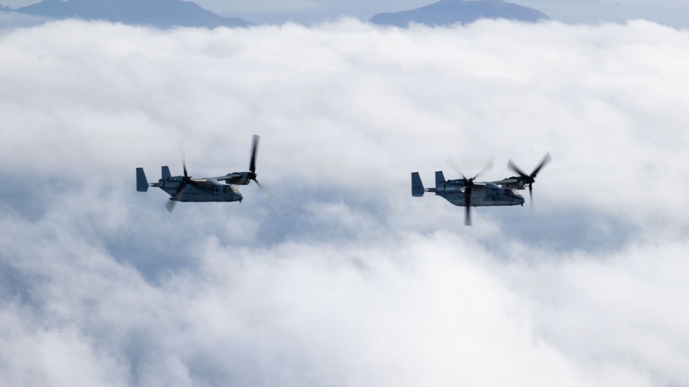 31st MEU | VMM 265 conducts a bilateral fly over exercise