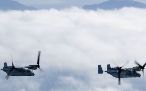 31st MEU | VMM 265 conducts a bilateral fly over exercise