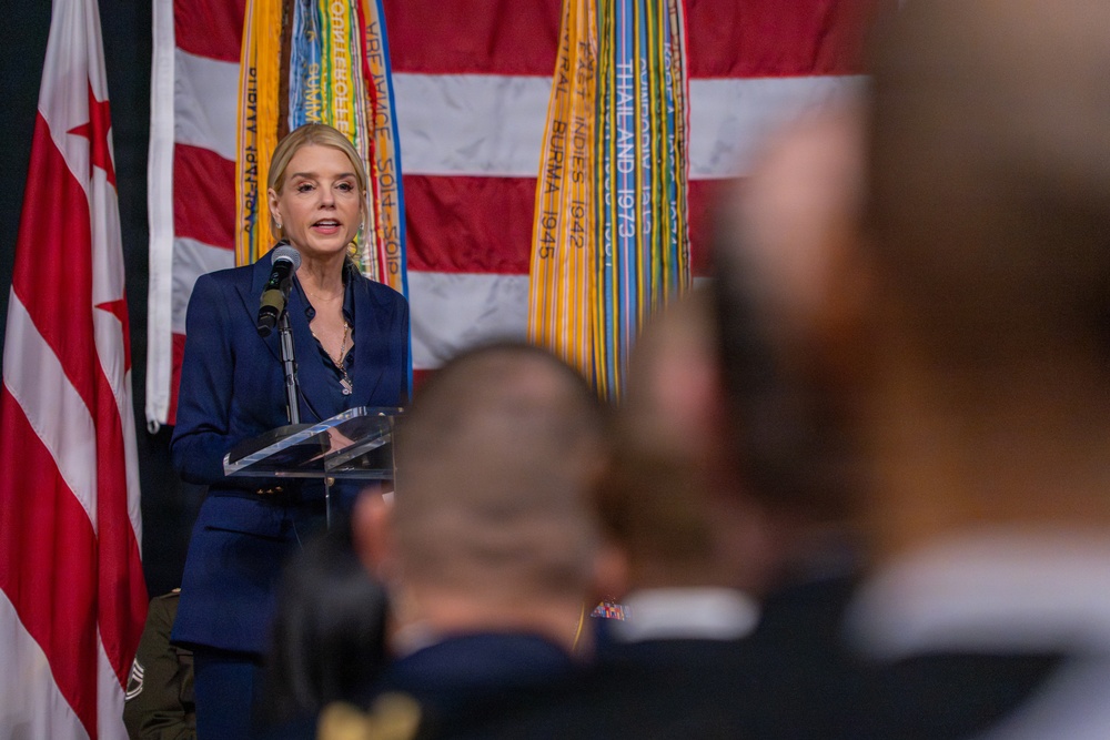 The U.S. Attorney General speaks as D.C. National Guard hosts a Law Enforcement Recognition Ceremony