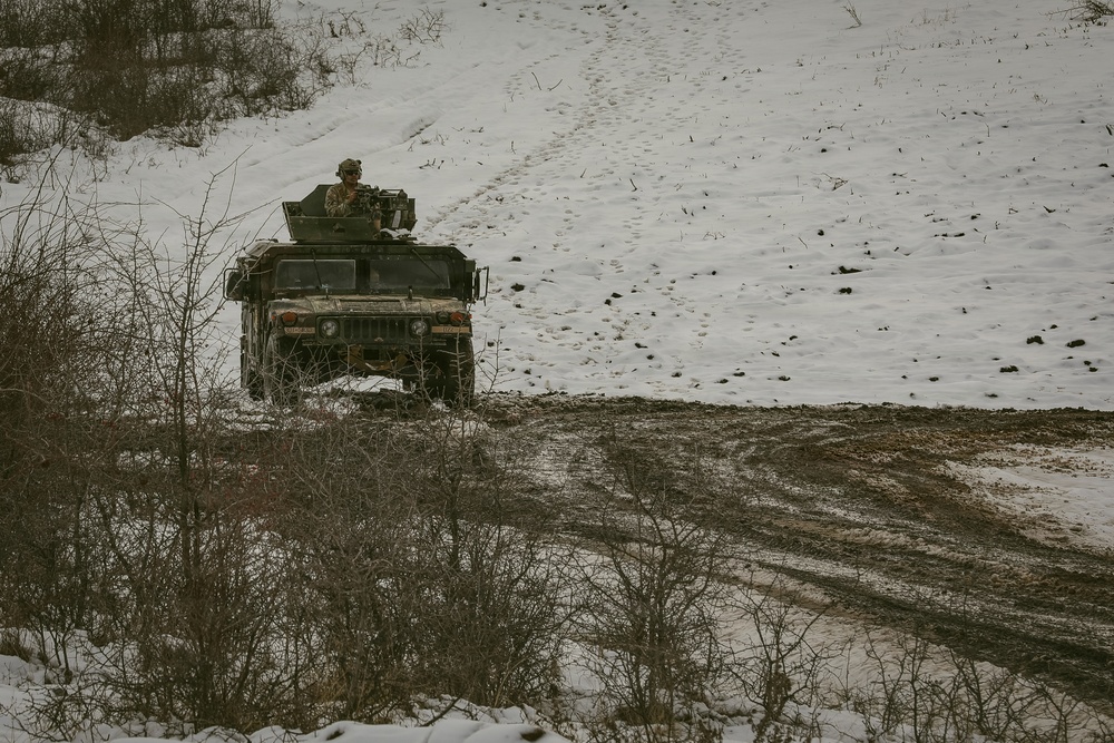 173rd Airborne Brigade Soldiers execute mounted weapons training in Romania