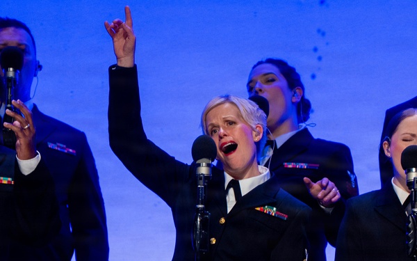 Chief Musician Sarah Tietsort performs at the Klein Memorial Hall in Bridgeport, CT