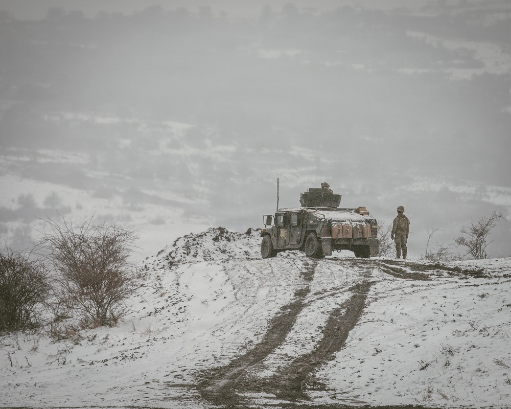 173rd Airborne Brigade Soldiers execute mounted weapons training in Romania