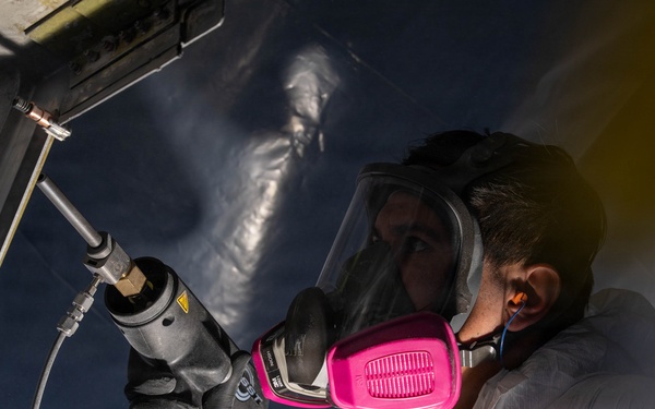 7 EMS performs first on-aircraft cold spray repair on B-1B Lancer