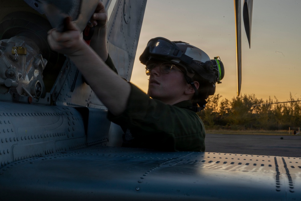 U.S. Marines with HMLA-269 conduct flight operations during MAG-29 DAO Exercise