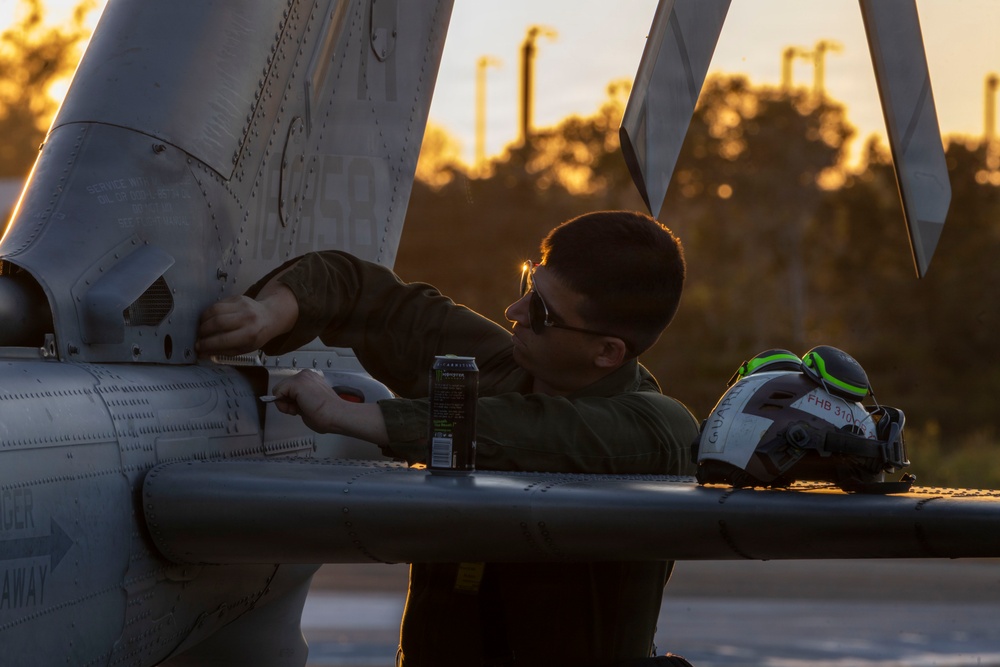 U.S. Marines with HMLA-269 conduct flight operations during MAG-29 DAO Exercise