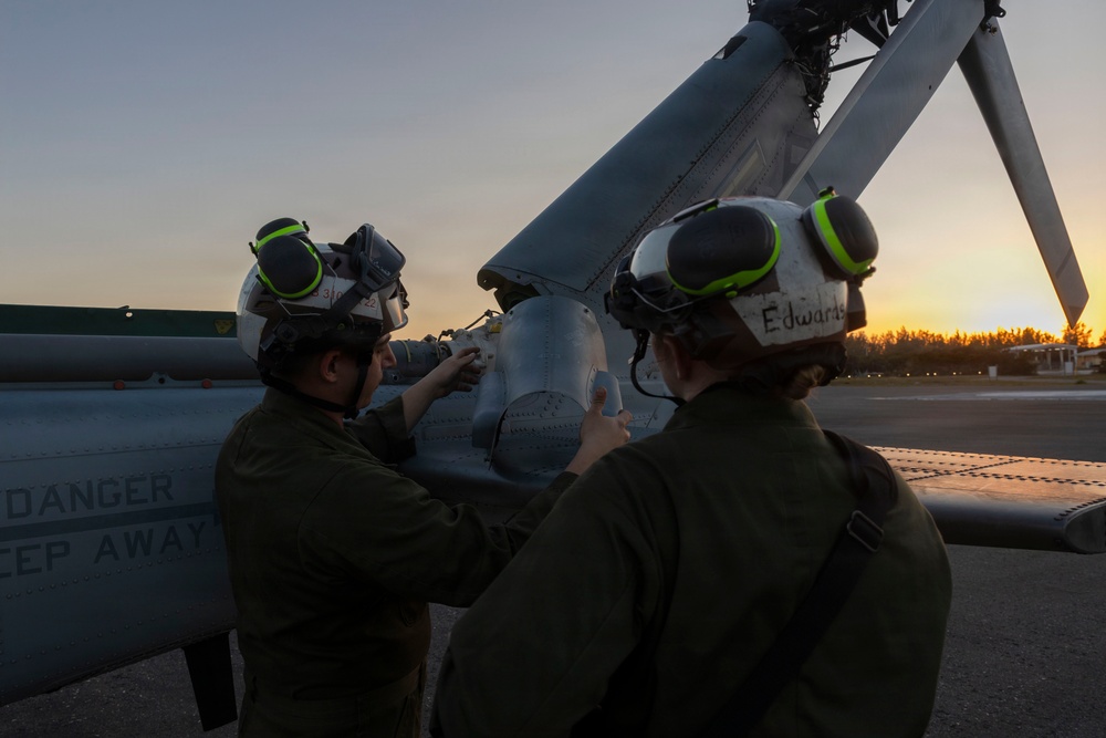 U.S. Marines with HMLA-269 conduct flight operations during MAG-29 DAO Exercise