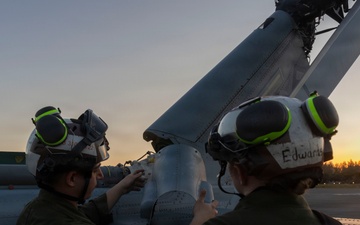 U.S. Marines with HMLA-269 conduct flight operations during MAG-29 DAO Exercise