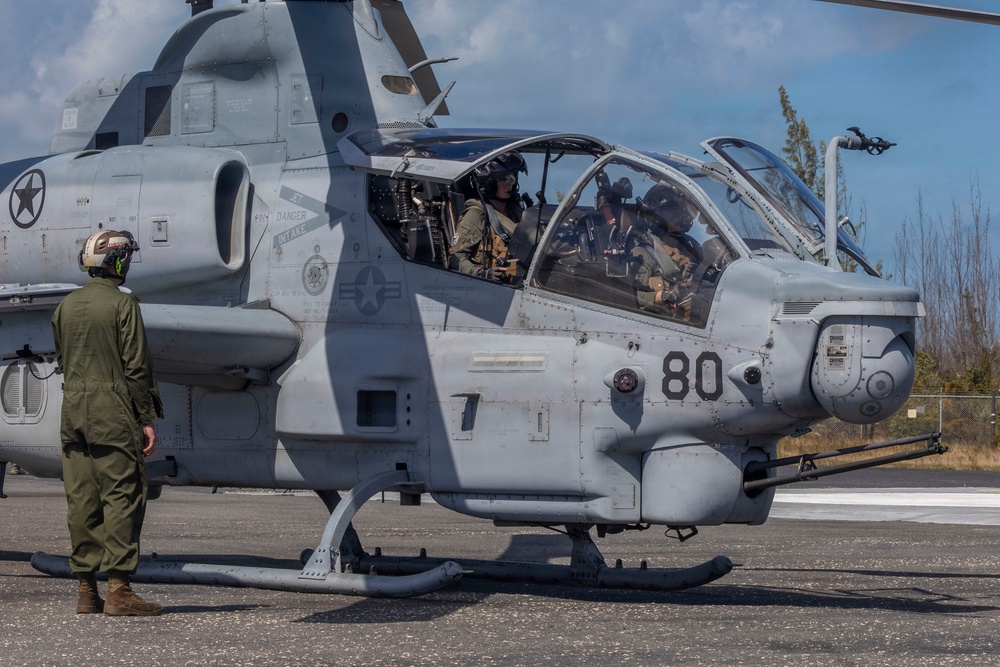 U.S. Marines with HMLA-269 conduct familiarization flight during MAG-29 DAO Exercise