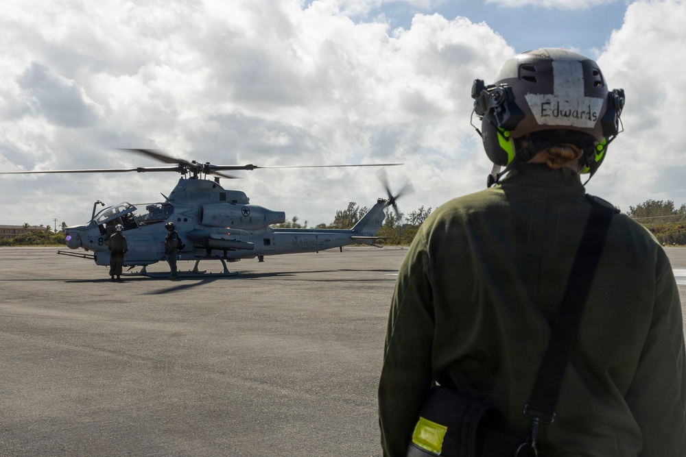 U.S. Marines with HMLA-269 conduct familiarization flight during MAG-29 DAO Exercise