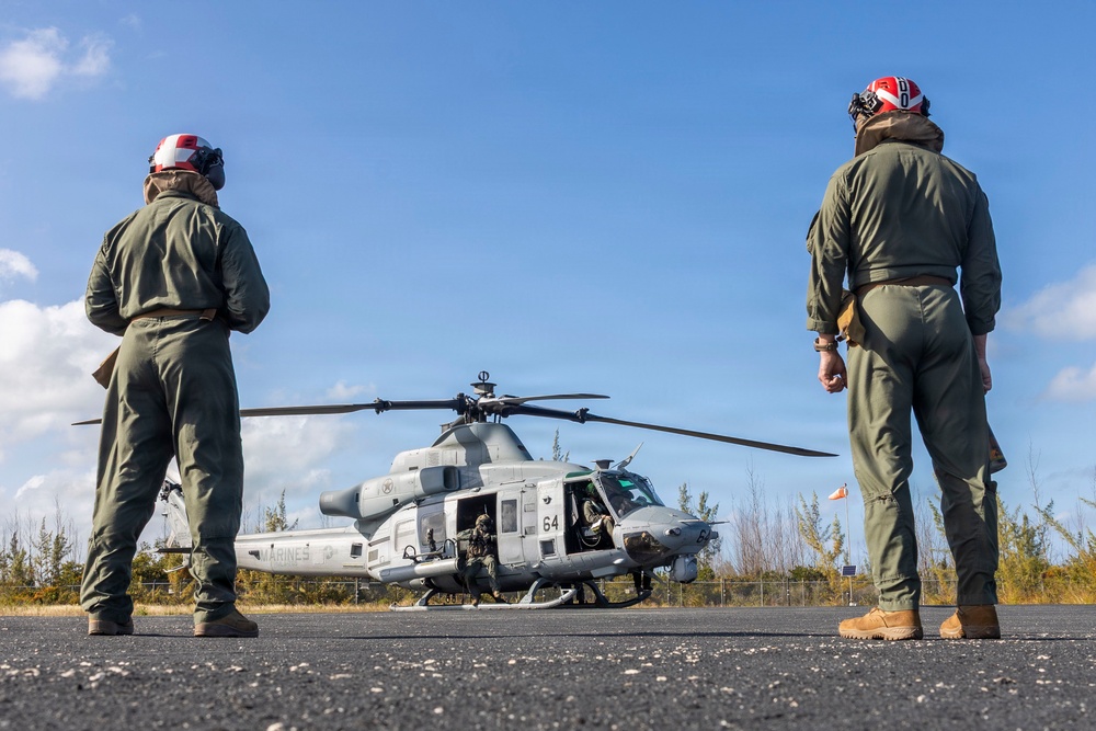 U.S. Marines with HMLA-269 conduct familiarization flight during MAG-29 DAO Exercise
