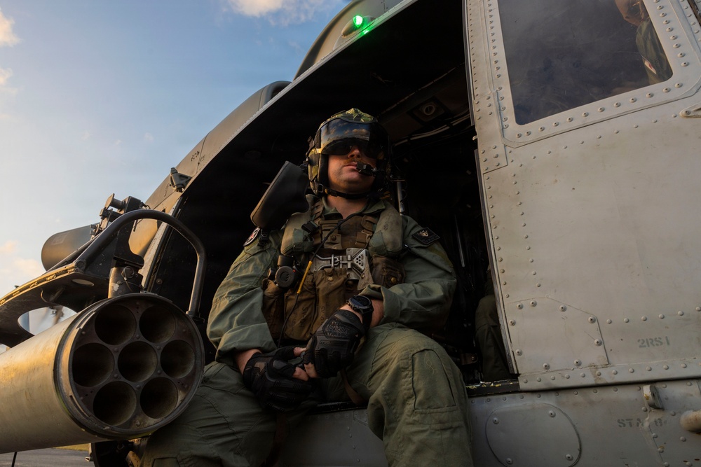 U.S. Marines with HMLA-269 conduct familiarization flight during MAG-29 DAO Exercise