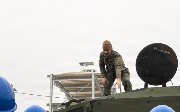 Marines with 2nd AA Bn conduct ACV well deck operations aboard USS Arlington