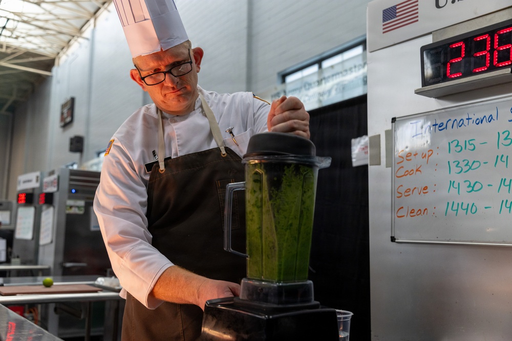 Chief Warrant Officer 4 Colby Beard competes in International Savory Event