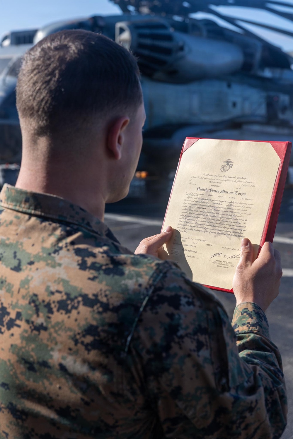 BLT 3/5 Marine gets Promoted at Sea