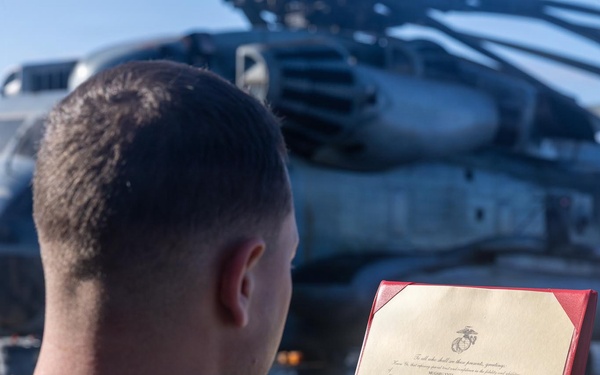 BLT 3/5 Marine gets Promoted at Sea