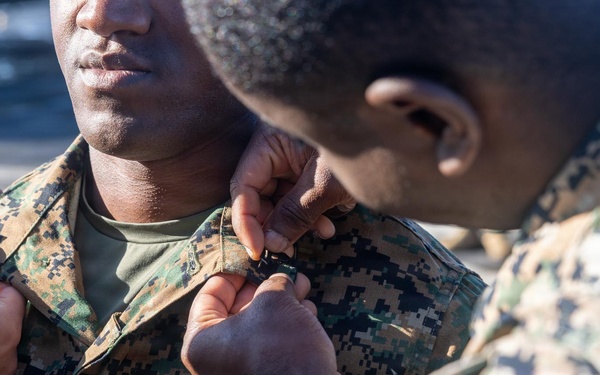 BLT 3/5 Marine gets Promoted at Sea