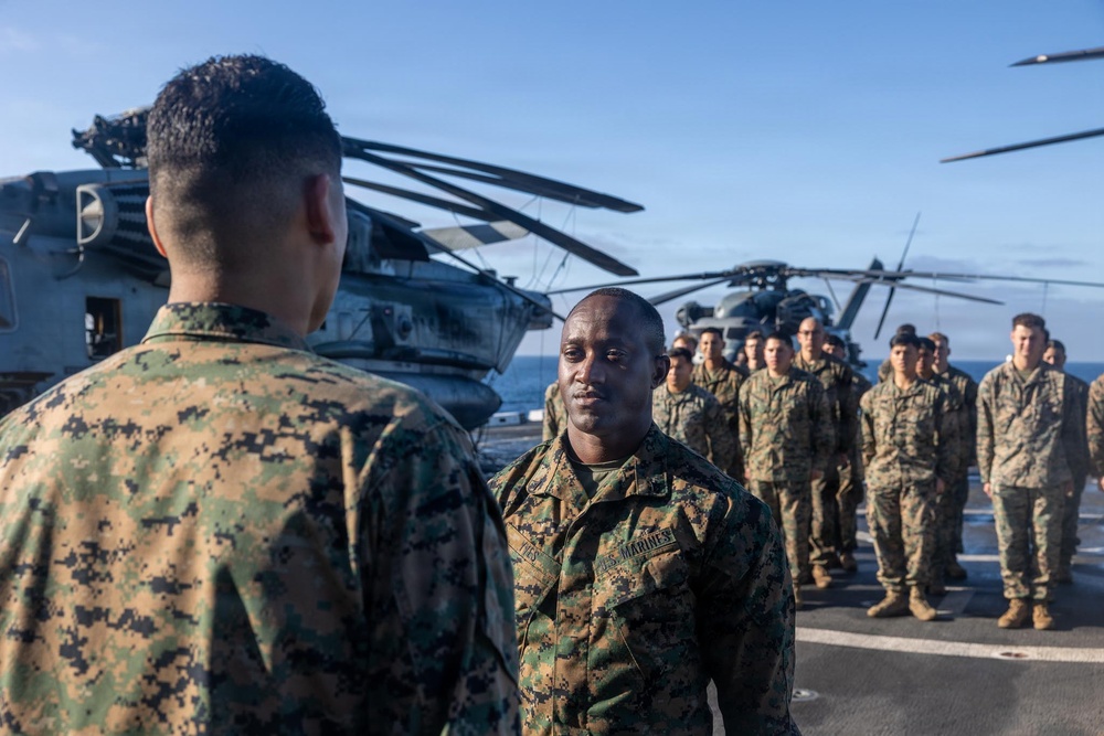 BLT 3/5 Marine gets Promoted at Sea