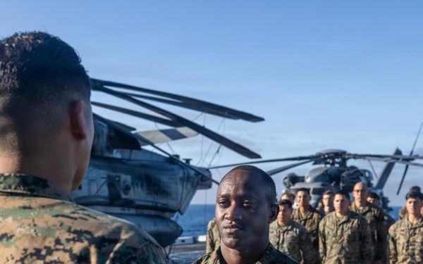 BLT 3/5 Marine gets Promoted at Sea