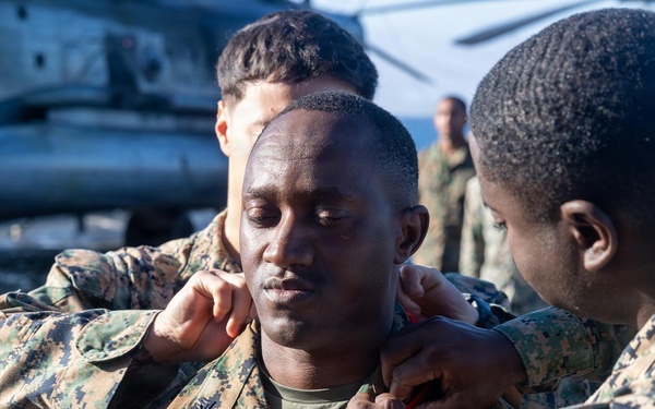 BLT 3/5 Marine gets Promoted at Sea