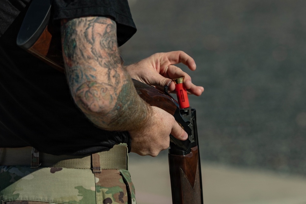 Soldiers from across 1AD compete in trap shooting competition during Torch Week 2026