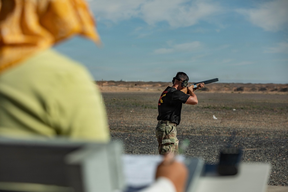 Soldiers from across 1AD compete in trap shooting competition during Torch Week 2026