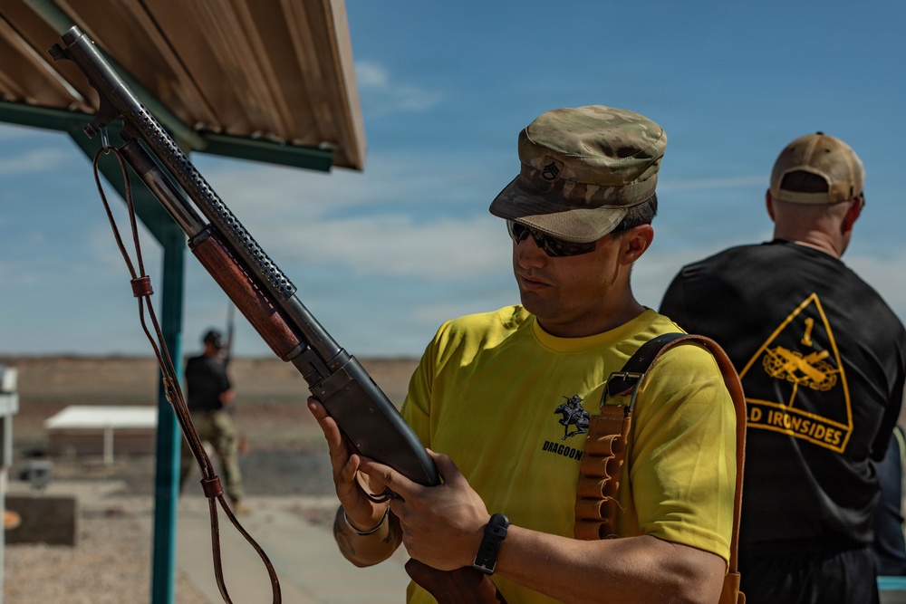 Soldiers from across 1AD compete in trap shooting competition during Torch Week 2026