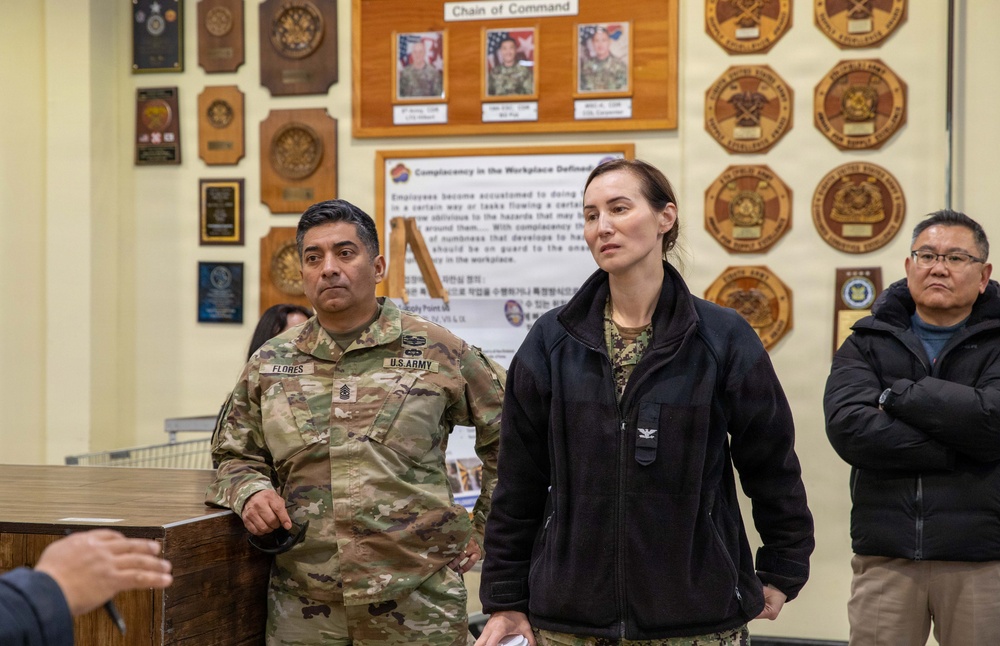 Capt. Maxine Gardner, deputy director of J4 (Logistics and Engineering) for U. S. Indo-Pacific Command (USINDOPACOM) visited U. S. Army Materiel Support Command – Korea on Feb. 25