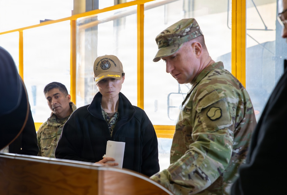 Capt. Maxine Gardner, deputy director of J4 (Logistics and Engineering) for U. S. Indo-Pacific Command (USINDOPACOM) visited U. S. Army Materiel Support Command – Korea on Feb. 25