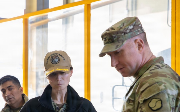 Capt. Maxine Gardner, deputy director of J4 (Logistics and Engineering) for U. S. Indo-Pacific Command (USINDOPACOM) visited U. S. Army Materiel Support Command – Korea on Feb. 25