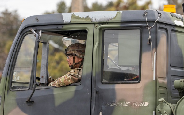 Soldiers from the 95th Transportation Company, 498th Combat Sustainment Support Battalion, proved their 'Fight Tonight' capabilities during a rapid deployment drill on Feb. 26.