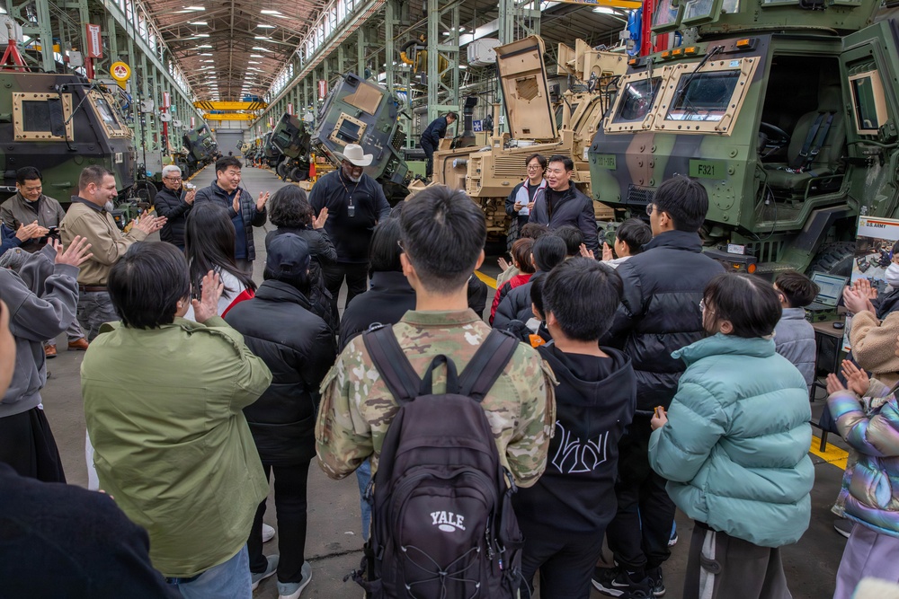 The U.S. Army Materiel Support Command–Korea hosts children from the Buksam Childcare Center for a visit to Camp Carroll.