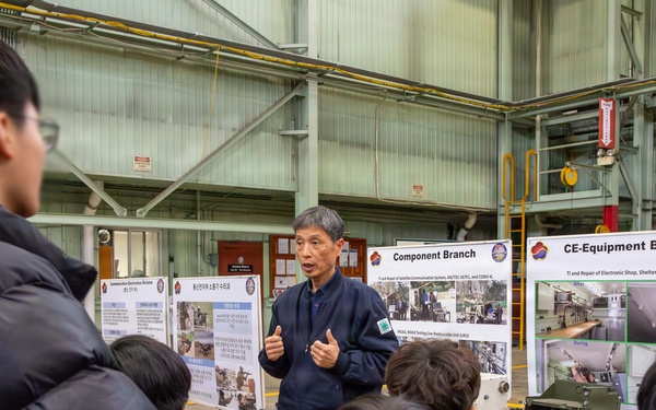 The U.S. Army Materiel Support Command–Korea hosts children from the Buksam Childcare Center for a visit to Camp Carroll.