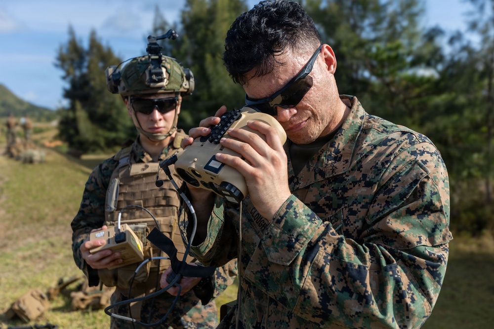 5th Air Naval Gunfire Liaison Company and 2nd Battalion, 7th Marines, conduct mortar range