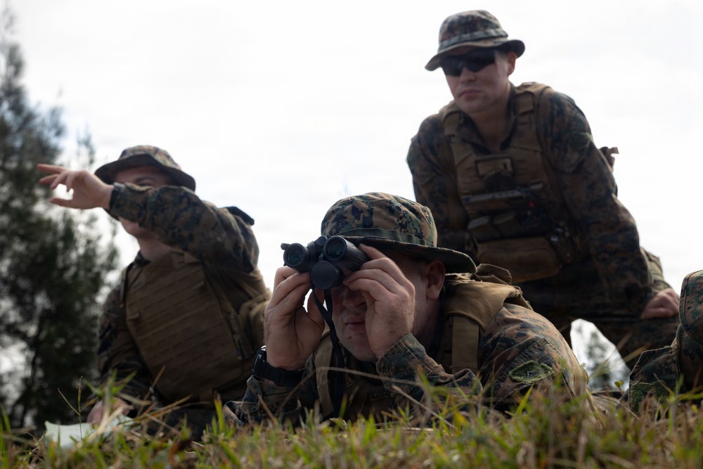 5th Air Naval Gunfire Liaison Company and 2nd Battalion, 7th Marines, conduct mortar range