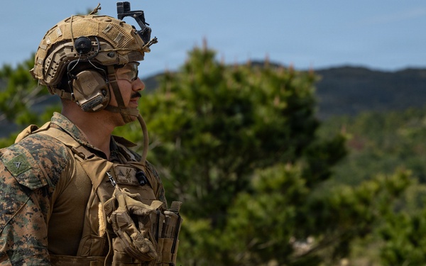 5th Air Naval Gunfire Liaison Company and 2nd Battalion, 7th Marines, conduct mortar range