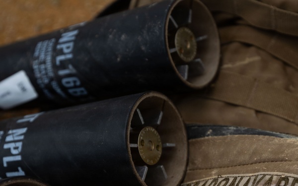 5th Air Naval Gunfire Liaison Company and 2nd Battalion, 7th Marines, conduct mortar range
