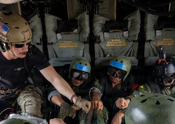 U.S. Navy and Royal Thai Navy EOD helocast from U.S. Army UH-60 Black Hawk