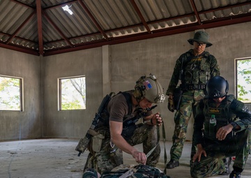 U.S. Navy and Royal Thai Navy EOD teams conduct surface and IED scenarios