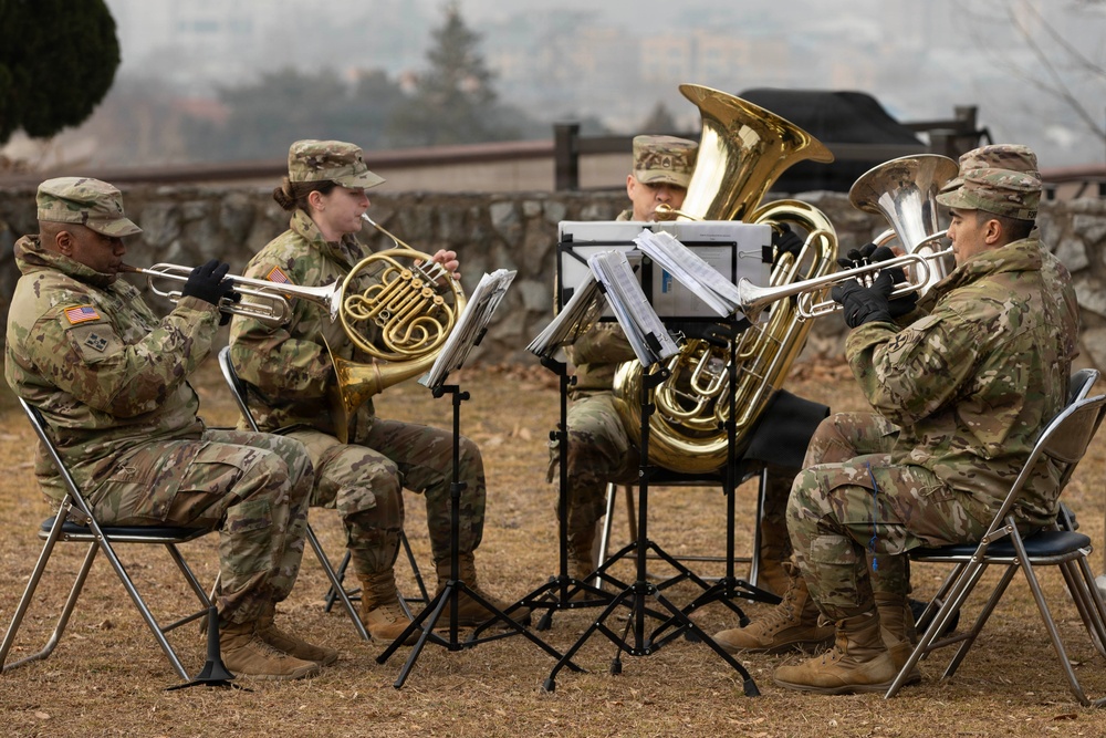 Soldiers from the 8th Army Band Perform at the Hill 180 Ceremony.