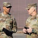 Command Sergeant Major Weaver and Golden have a conversation during Command Sergeant Major Weaver's visit to Osan Airbase