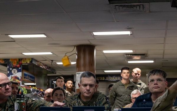 I MEF Deputy Commanding General Visits 11th MEU Marines and Sailors Aboard USS Boxer